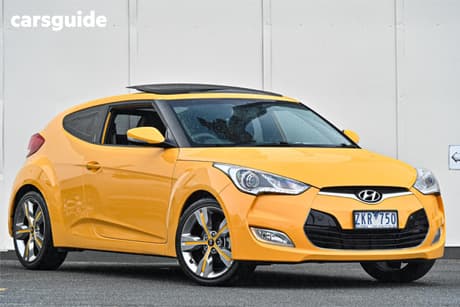 Yellow 2012 Hyundai Veloster Coupe +