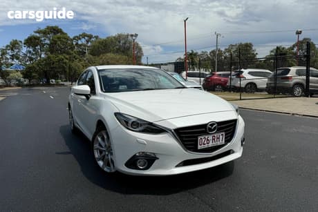 White 2015 Mazda 3 Sedan Sp25 Gt Safety Sunroof