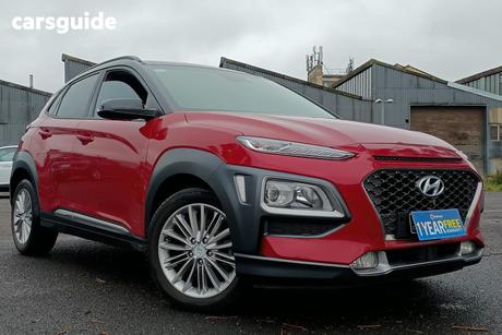 Red 2017 Hyundai Kona Wagon Elite (Awd)