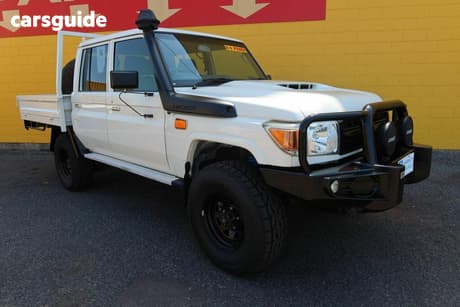 White 2018 Toyota Landcruiser Double Cab Chassis Workmate (4X4)