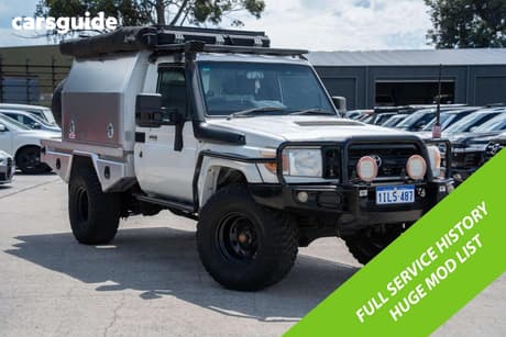 White 2013 Toyota Landcruiser Cab Chassis Gx (4X4)