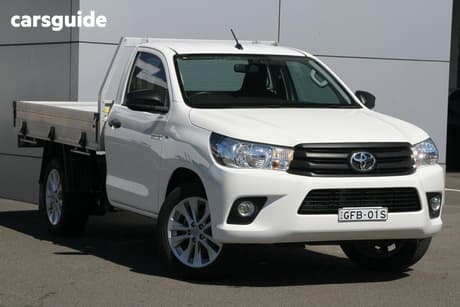 White 2019 Toyota Hilux Cab Chassis Workmate