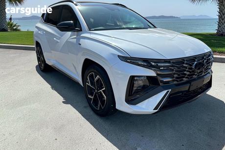 White 2026 Hyundai Tucson Wagon Premium N Line Hybrid (Awd)