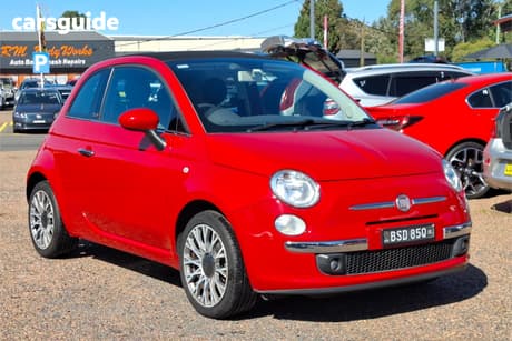 Red 2010 Fiat 500C Convertible SERIES 1 F