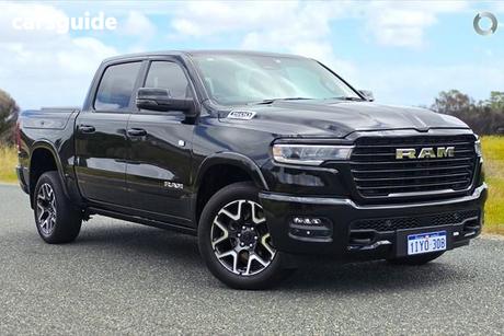 Black 2025 RAM 1500 Crew Cab Utility Laramie Sport So Hurricane