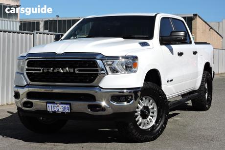 White 2024 RAM 1500 Crew Cab Utility Big Horn (5-7 Tub) Mhev (4X4)