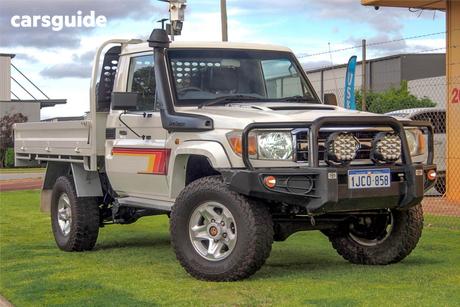 White 2014 Toyota Landcruiser Cab Chassis Workmate (4X4)