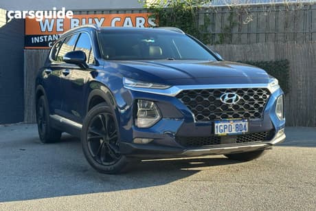 Blue 2018 Hyundai Santa FE Wagon Highlander Crdi Satin Awd