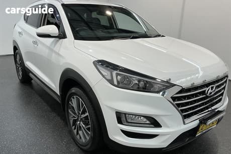 White 2020 Hyundai Tucson Wagon Elite (Awd) Black Int