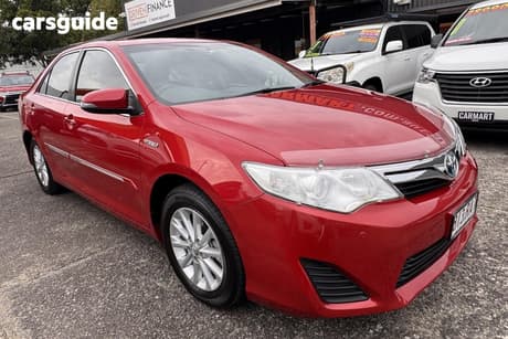 Red 2013 Toyota Camry Sedan Hybrid H