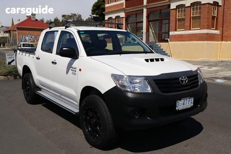 White 2013 Toyota Hilux Dual Cab Pick-up Workmate (4X4)