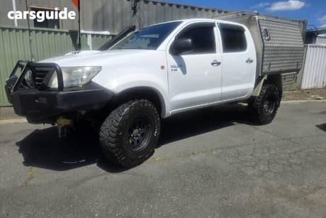 White 2012 Toyota Hilux Dual Cab Pick-up Workmate (4X4)