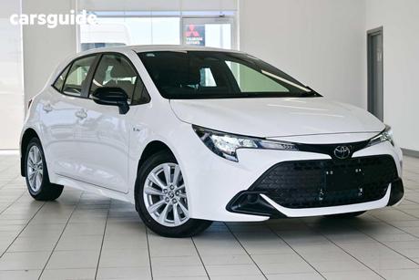 White 2026 Toyota Corolla Hatchback Ascent Sport Hybrid