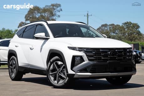 White 2026 Hyundai Tucson Wagon Elite Hybrid (Fwd)