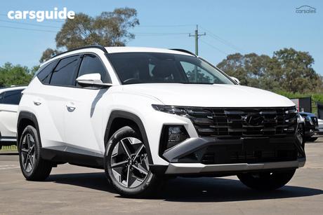 White 2026 Hyundai Tucson Wagon Elite Hybrid (Fwd)
