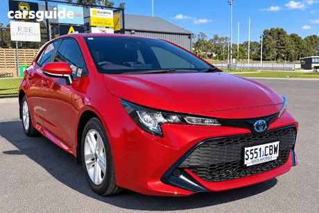 Red 2019 Toyota Corolla Hatchback Ascent Sport (Hybrid)