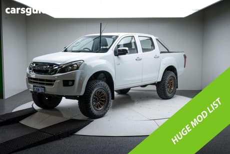 White 2013 Isuzu D-MAX Crew Cab Utility Ls-Terrain Hi-Ride (4X4)