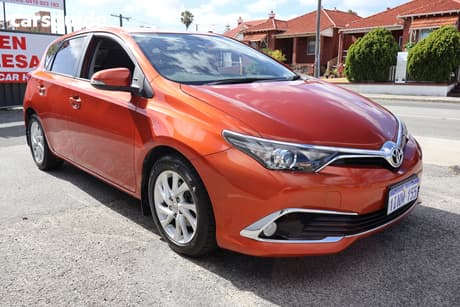 Orange 2018 Toyota Corolla Hatchback Ascent Sport