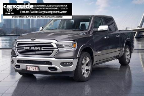 Grey 2022 RAM 1500 Crew Cab Utility Laramie Rambox (Hybrid)