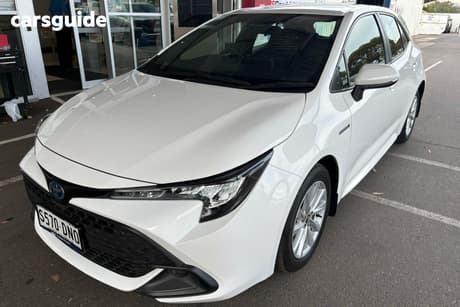 White 2023 Toyota Corolla Hatchback Ascent Sport Hybrid