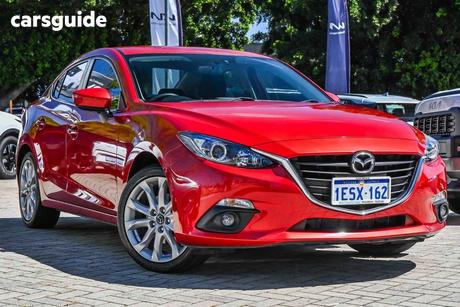 Red 2015 Mazda 3 Sedan Sp25