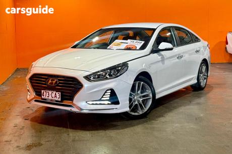 White 2019 Hyundai Sonata Sedan Active