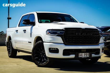 White 2025 RAM 1500 Crew Cab Utility Limited Rambox Ho Hurricane