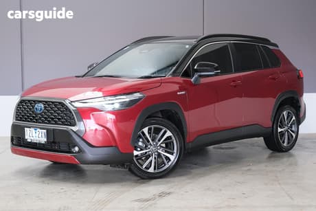 Red 2023 Toyota Corolla Cross Wagon Atmos Two-Tone Awd Hybrid