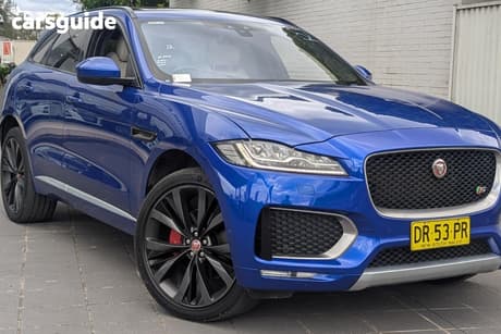 Blue 2016 Jaguar F-Pace Wagon 35T First Edition