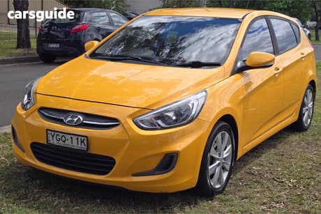 Yellow 2017 Hyundai Accent Hatchback Sport