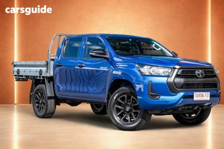 Blue 2022 Toyota Hilux Double Cab Chassis Workmate (4X4)