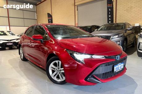 Red 2021 Toyota Corolla Hatchback Ascent Sport Hybrid