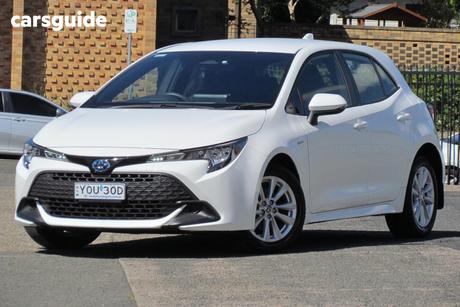 White 2025 Toyota Corolla Hatchback Ascent Sport Hybrid