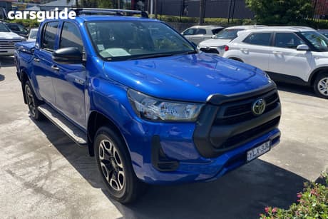 Blue 2022 Toyota Hilux Double Cab Pick Up Workmate Hi-Rider (4X2)
