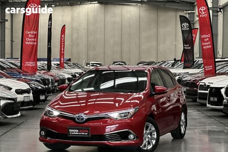 Red 2017 Toyota Corolla Hatchback Hybrid