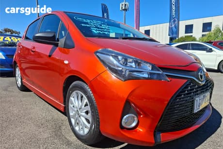 Orange 2015 Toyota Yaris Hatchback Zr