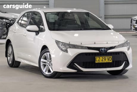 White 2020 Toyota Corolla Hatchback Ascent Sport Hybrid