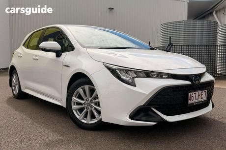 White 2023 Toyota Corolla Hatchback Ascent Sport Hybrid