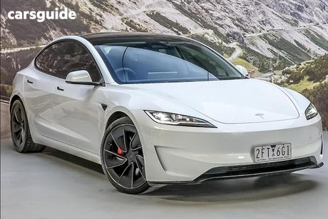 White 2024 Tesla Model 3 Sedan Performance