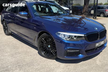 Blue 2019 BMW 520D Wagon M Sport