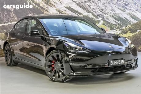 Black 2021 Tesla Model 3 Sedan Performance
