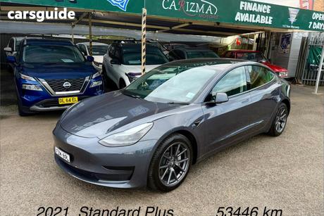 Grey 2021 Tesla Model 3 Sedan Standard Range Plus Rwd