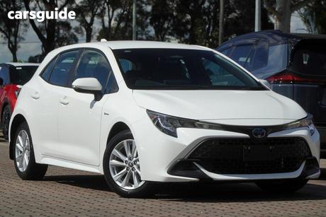 White 2024 Toyota Corolla Hatchback Ascent Sport Hybrid