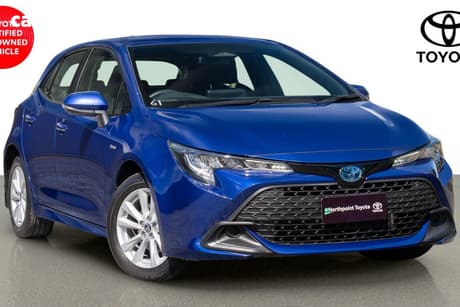 Blue 2025 Toyota Corolla Hatchback Ascent Sport Hybrid