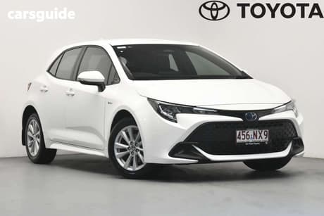 White 2025 Toyota Corolla Hatchback Ascent Sport Hybrid