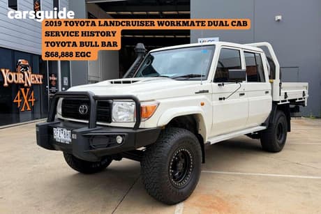 White 2019 Toyota Landcruiser Double Cab Chassis Workmate (4X4)