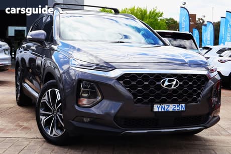 Grey 2019 Hyundai Santa FE Wagon Highlander Crdi Burg (Awd)