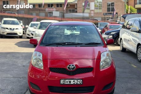 Red 2008 Toyota Yaris Hatchback Yr