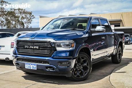 Blue 2022 RAM 1500 Crew Cab Utility Laramie Rambox (Hybrid)