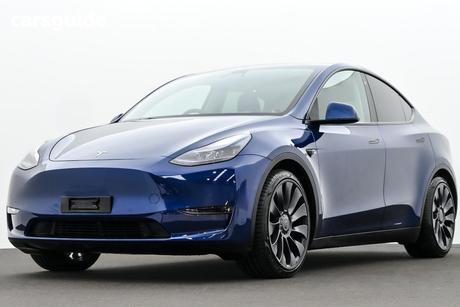 Blue 2023 Tesla Model Y Wagon Performance